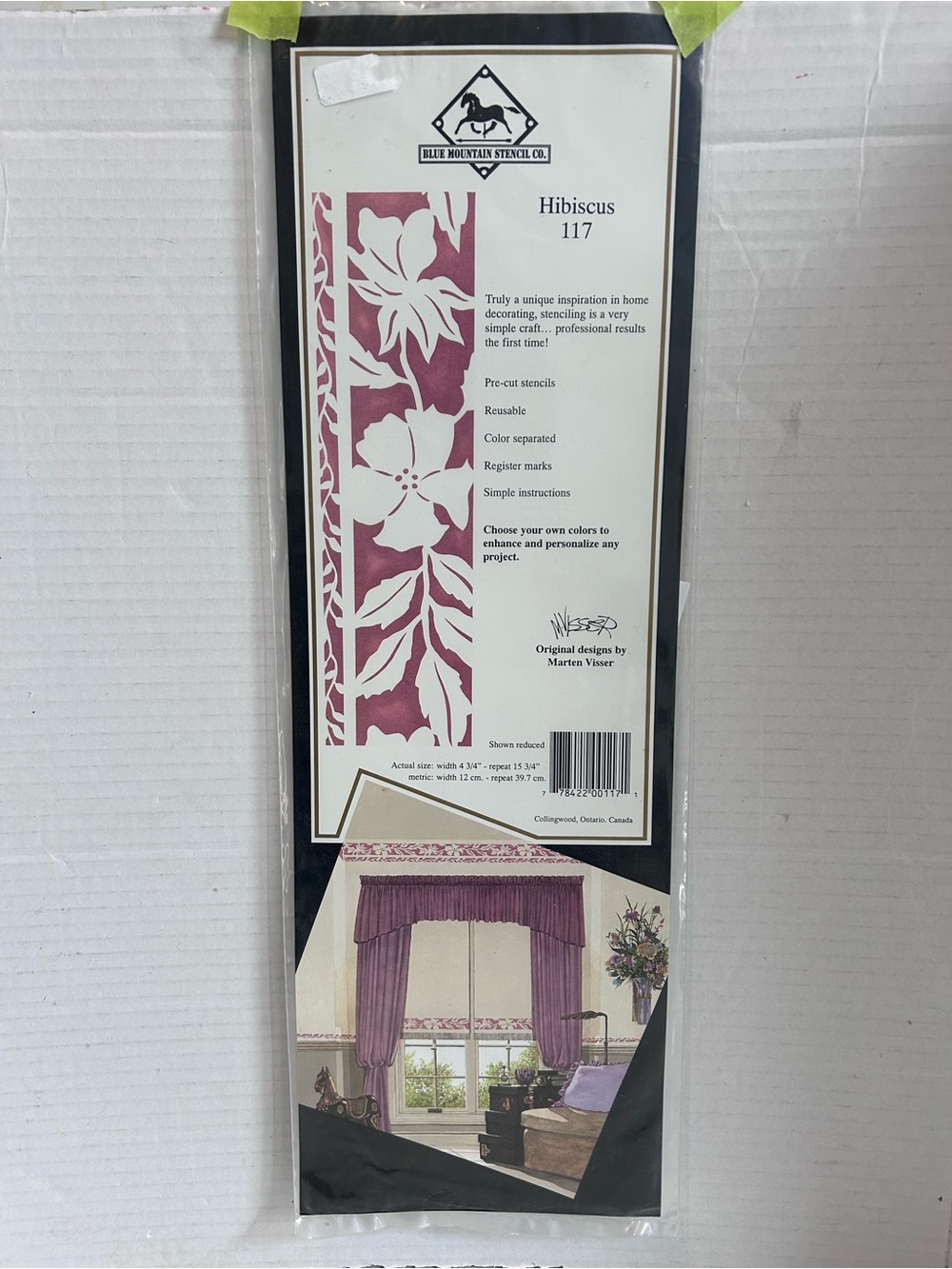 Blue Mountain Stencil co Hibiscus 117 Stencil vintage